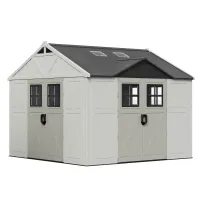 10x10ft Pro Triple-Door Access Vinyl Storage Shed – Image 1