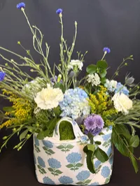 Handmade Fabric Tote filled with Fresh Blooms – Regular