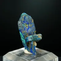 Azurite ps. Chalcostibite with Malachite - Rhar el Anz, Morocco – Image 3