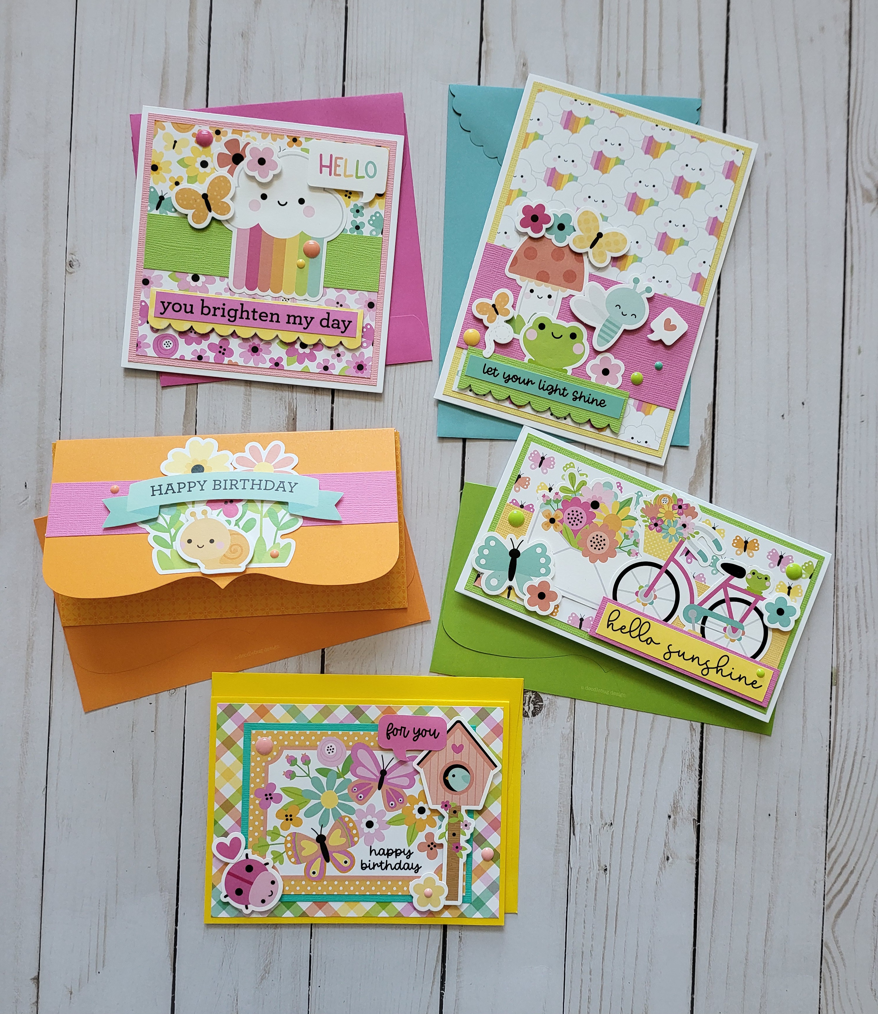 Doodlebug Butterfly Kisses Handmade Card Pack #1 – Image 1