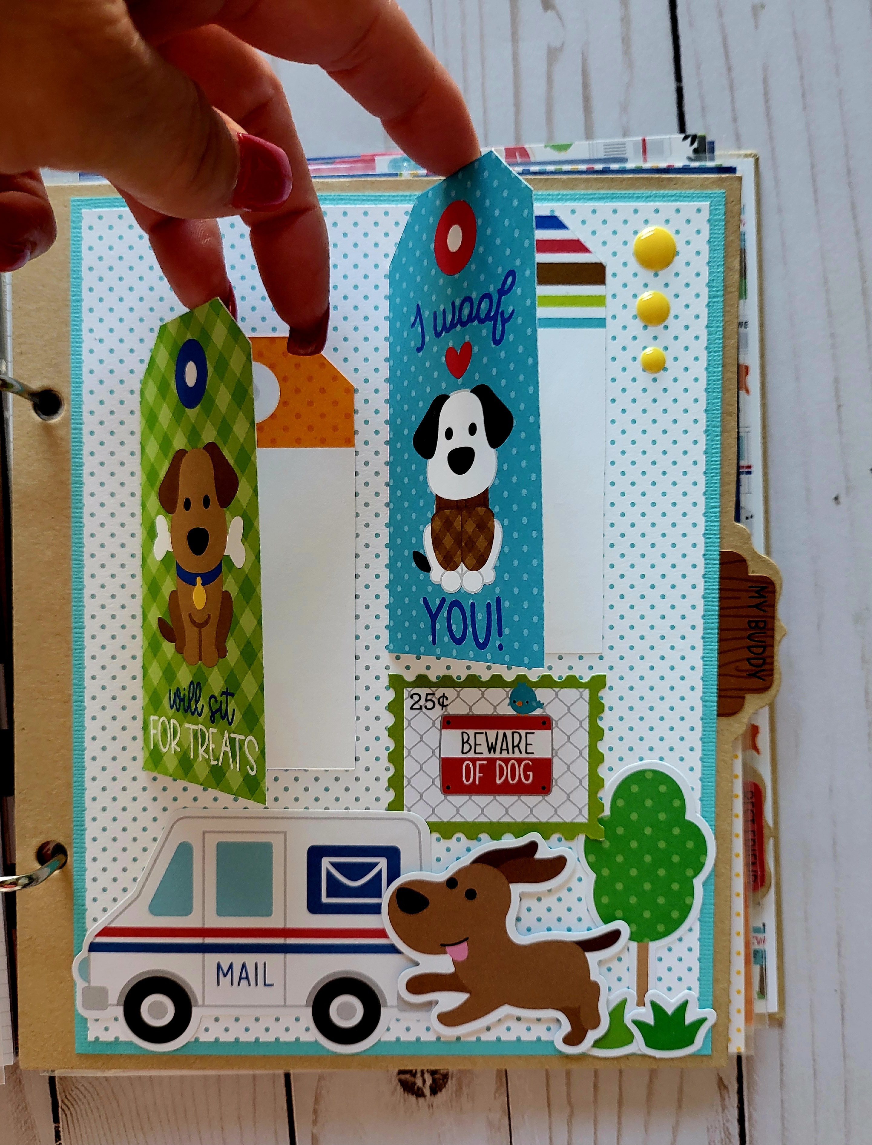Doggone Cute 6x8 Handcrafted Dog Memory Album  – Image 14