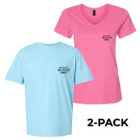 Graphic Shirt 2-Pack ~ Faulty Meatsuit Pilot – Women's White - XL, Men's Sky Blue - XL