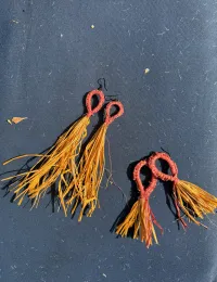 Woven Raffia Earrings – Image 1