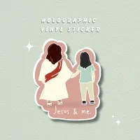 Jesus and Me Holographic Sticker – Image 1