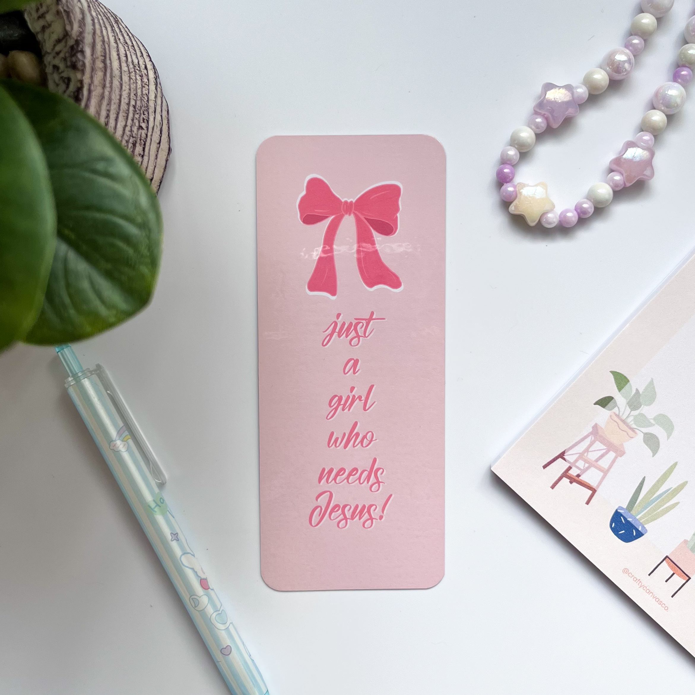 Just a Girl Who Needs Jesus Laminated Bookmark – Image 2