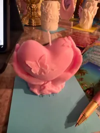 Butterfly Heart Hand Candle – Image 1