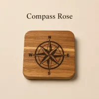 Wooden Coasters - Compass Rose - Set of 4 – Image 2