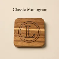 Personalized Wooden Coasters - Set of 4 – Classic Monogram (4)