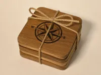 Wooden Coasters - Compass Rose - Set of 4 – Image 4