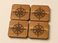 Wooden Coasters - Compass Rose - Set of 4 – Image 3