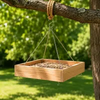 Cedar Hanging Tray Bird Feeder – Image 3