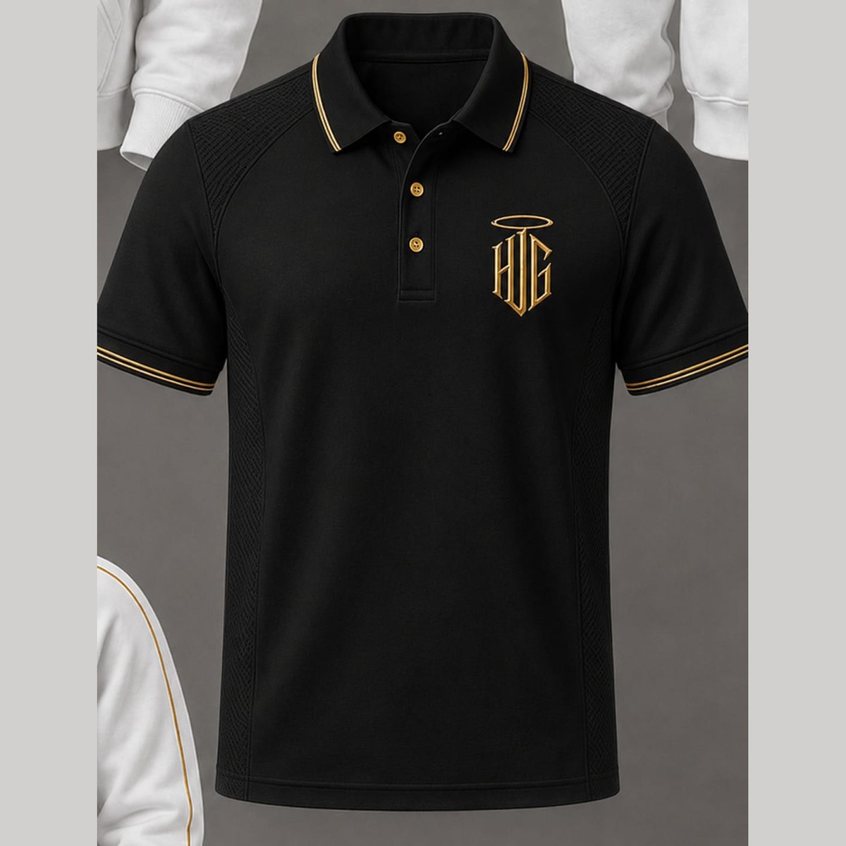 HJG Polo Shirt Black – Image 1