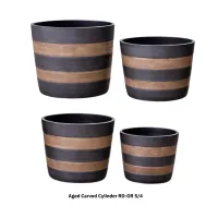Aged Carved Cylinder - S/3 – Image 2