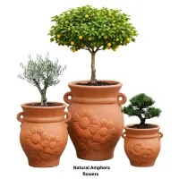  Natural Amphora-- with flowers  – Image 1