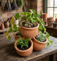 Natural 4 Stacked pots – Image 1