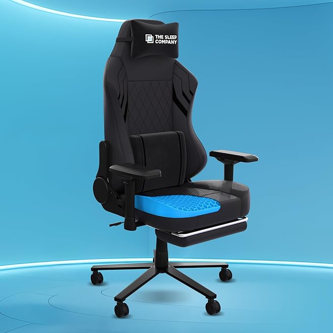 Kreo Noctus Ergonomic Mesh Gaming Chair – Hybrid Office & Gaming Chair with Breathable Fabric, 180 Degree Recline, 3D Adjustabl – Blue, Large