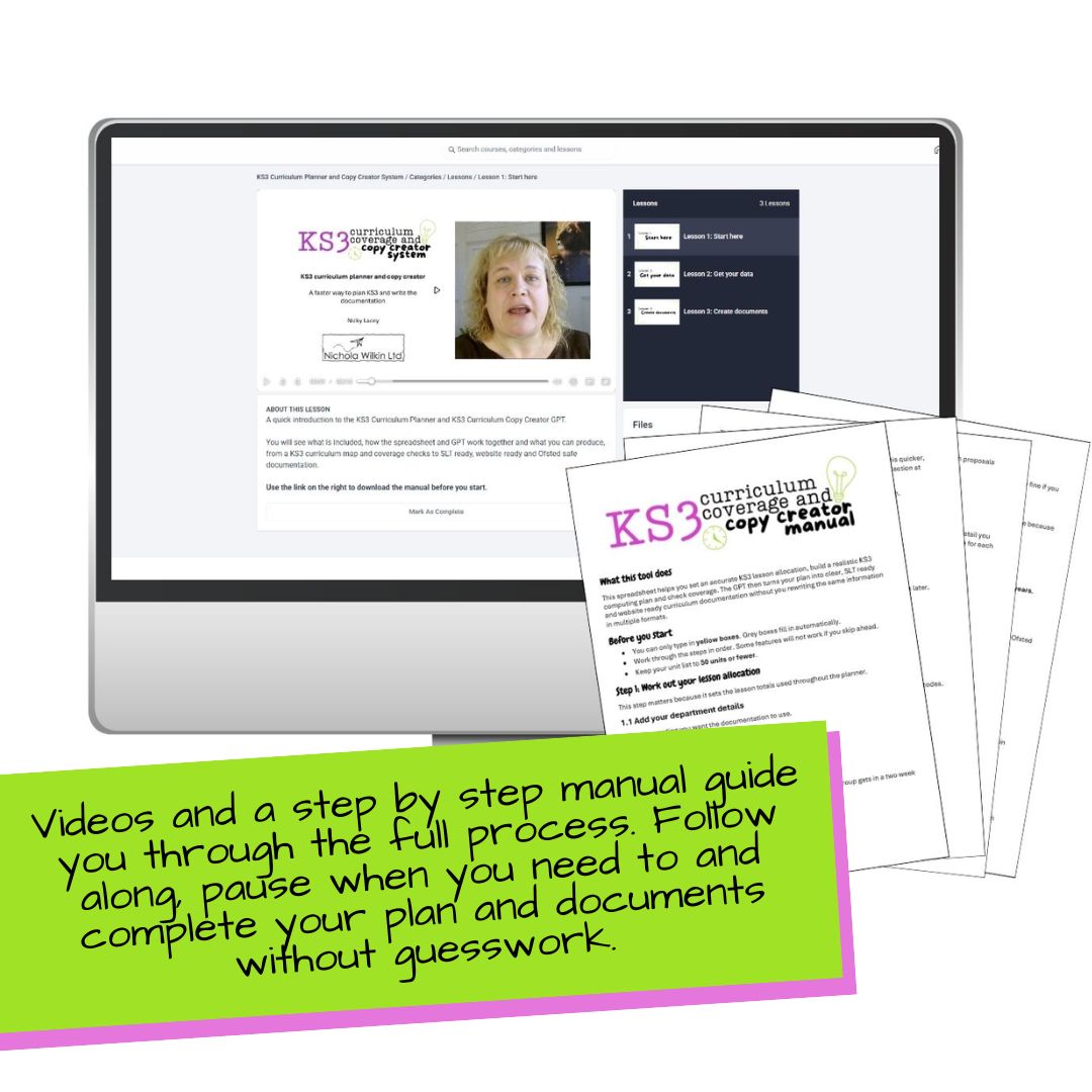KS3 Curriculum Planner and Copy Creator System – Image 4