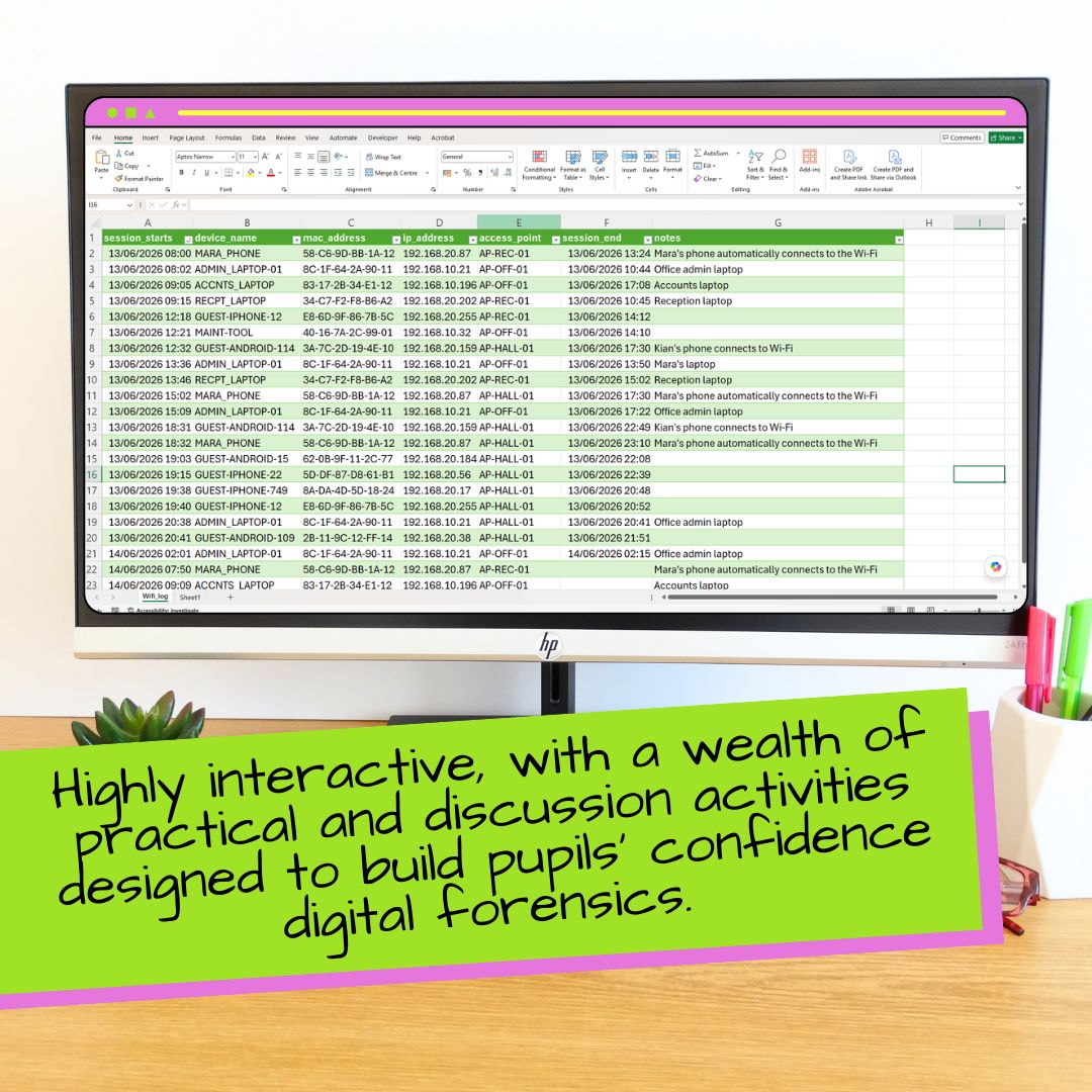 Digital Forensics | Data Science & Spreadsheets unit KS3 – Image 3