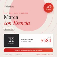 Early Bird - Marca con Esencia - Online - Jueves 22 de octubre – Image 1