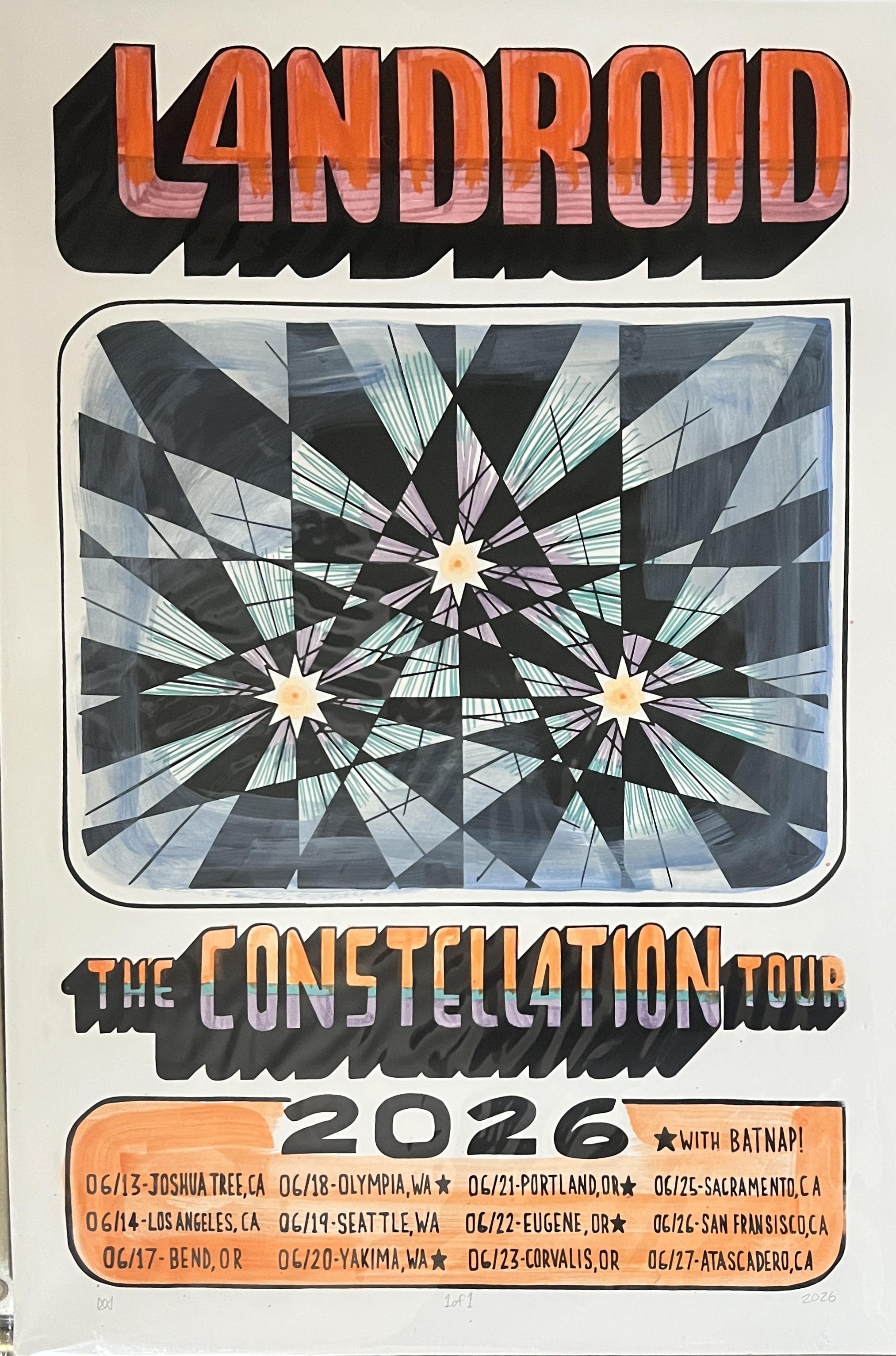Handpainted Constellation Tour Poster by Lucas Woodaman – 7