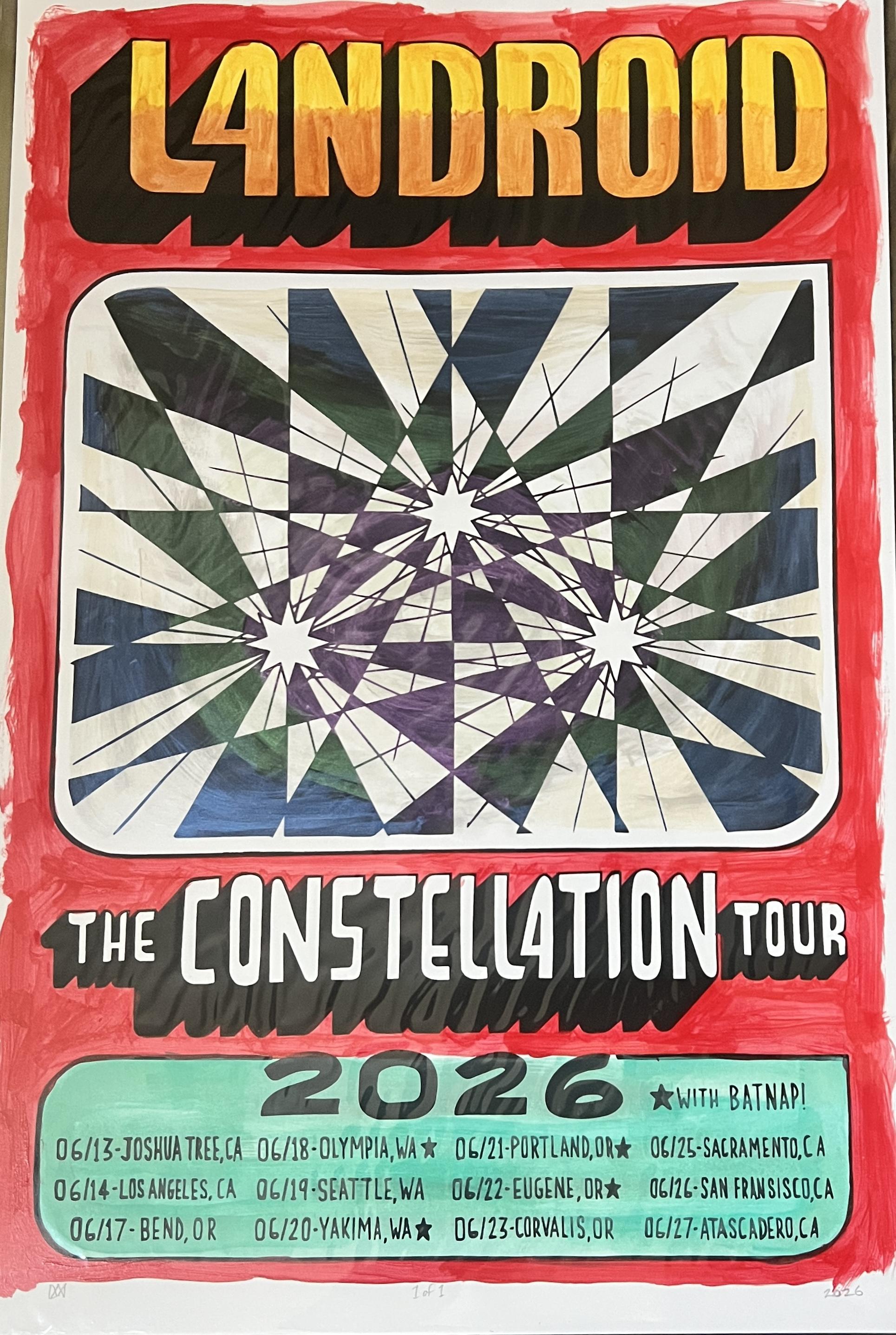 Handpainted Constellation Tour Poster by Lucas Woodaman – 3