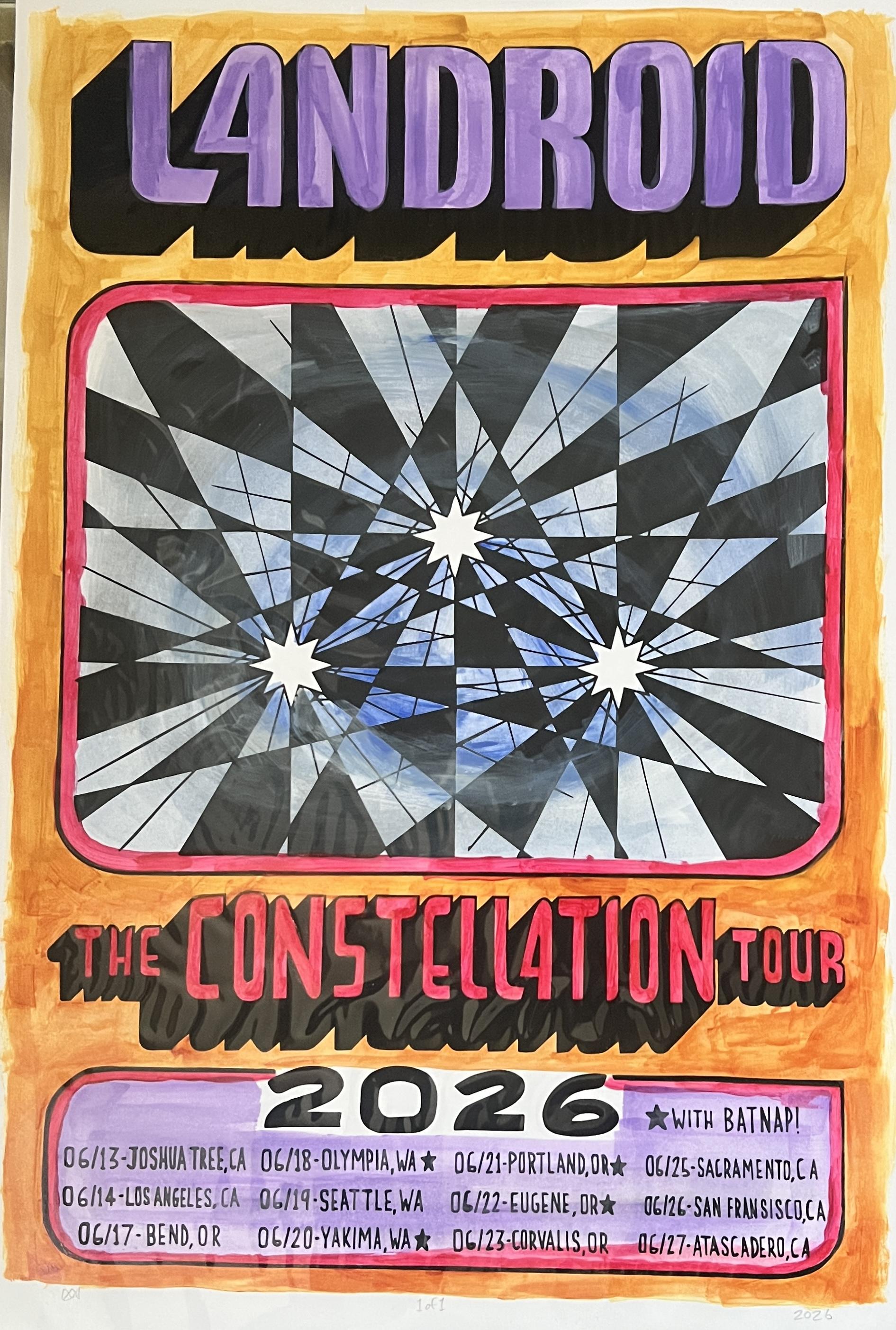 Handpainted Constellation Tour Poster by Lucas Woodaman – 1