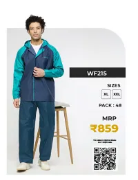 NavyAqua Lite Zeel Raincoat – XL
