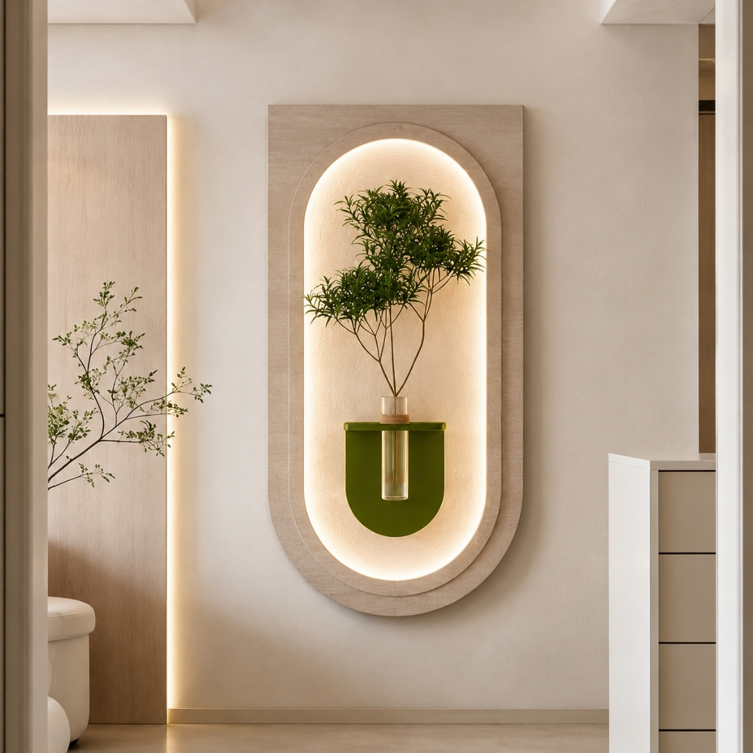 Florero decorativo de pared con luz – Image 2