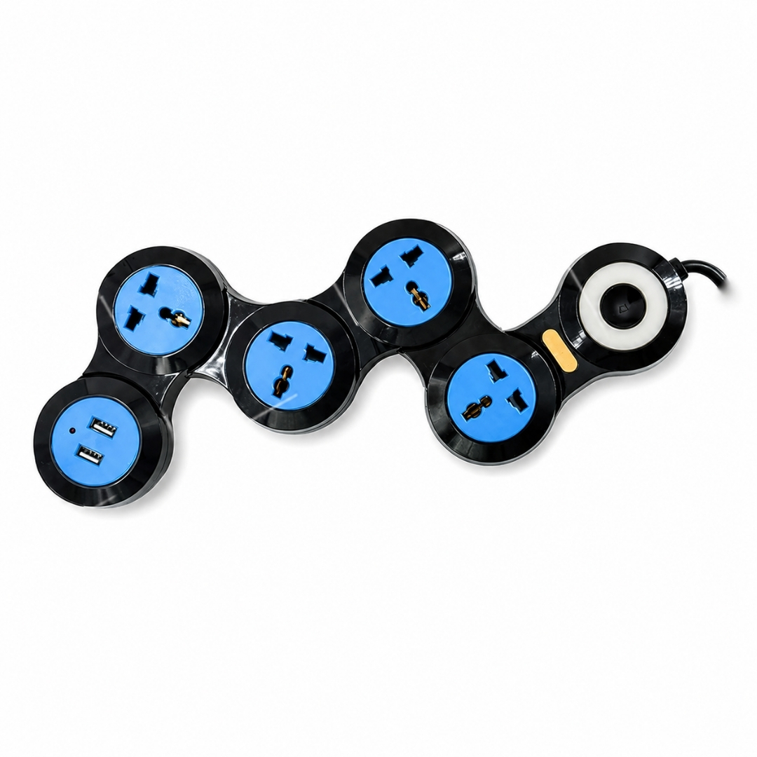 Regleta eléctrica flexible. 3 puertos de 110v, 2 de USB A – Image 2