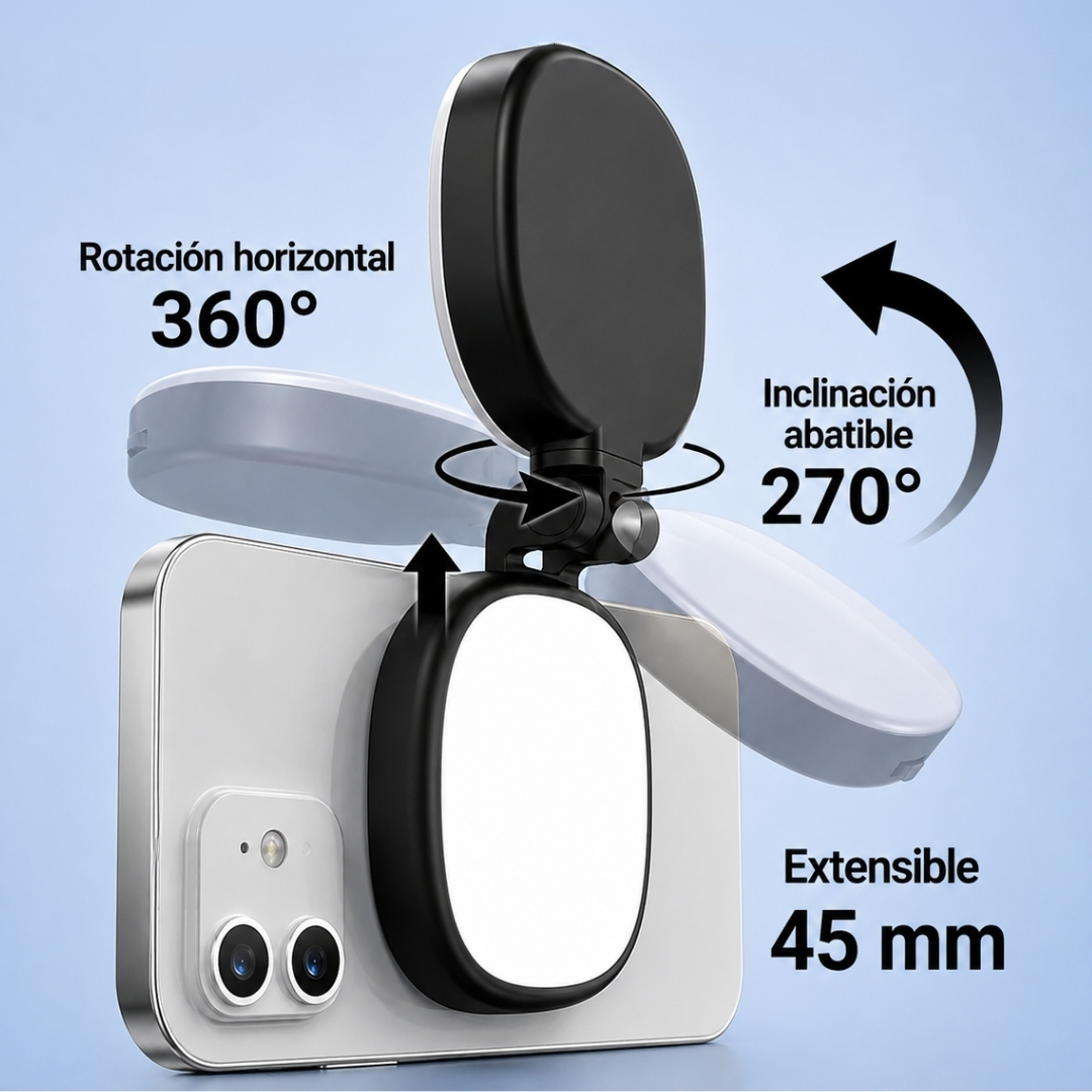 Luz magnética para creadores de contenido con espejo – Image 2