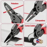Alicate 5 en 1, peladora, crimpadora, corta ramas, cables y lata, fácil de usar, aleación metálica, fuerte y seguro – Image 3