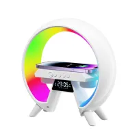Reloj de mesa todo en uno, alarma, parlante, luz de noche y cargador inalambrico. – Imagen 6