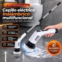 Cepillo electrico recargable de 7 piezas para limpieza de baños, duchas y lavabos – Imagen 1