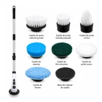 Cepillo electrico recargable de 7 piezas para limpieza de baños, duchas y lavabos – Imagen 5