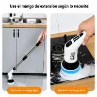 Cepillo electrico recargable de 7 piezas para limpieza de baños, duchas y lavabos – Imagen 4