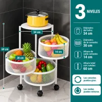 Carrito rotativo con 5 niveles para cocina y oficina – Image 2