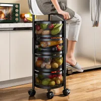 Carrito rotativo con 5 niveles para cocina y oficina – Image 3