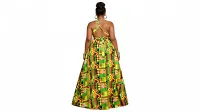 Open Back Strapped Dress – African Print – Image 2