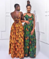 Open Back Strapped Dress – African Print – Image 1