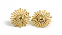 Gold Textured Geometric Earrings – Image 3