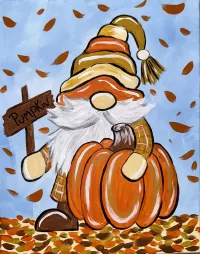 Fall Gnome with Pumpkin – Image 1