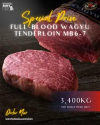 2GR Wagyu Full-Blood Tenderloin MB6-7 (Whole piece) – Image 2