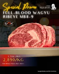 2GR Wagyu Full-Blood Ribeye MB8-9 (Whole piece) – Image 2