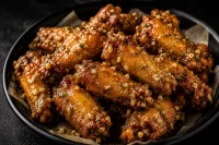 Signature Wing Dings  – Crave Sauce , Drums , Hot Honey , Flats and Drums, Ranch 