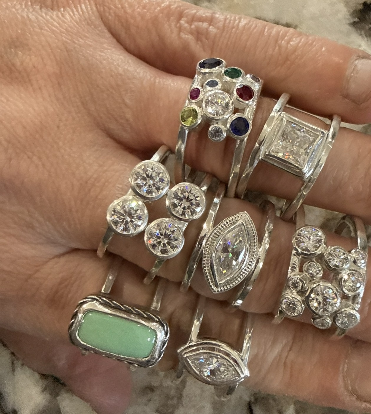 Emerald Cut (Large Stone) Smart Ring Jacket – Crescent Collection – Image 4