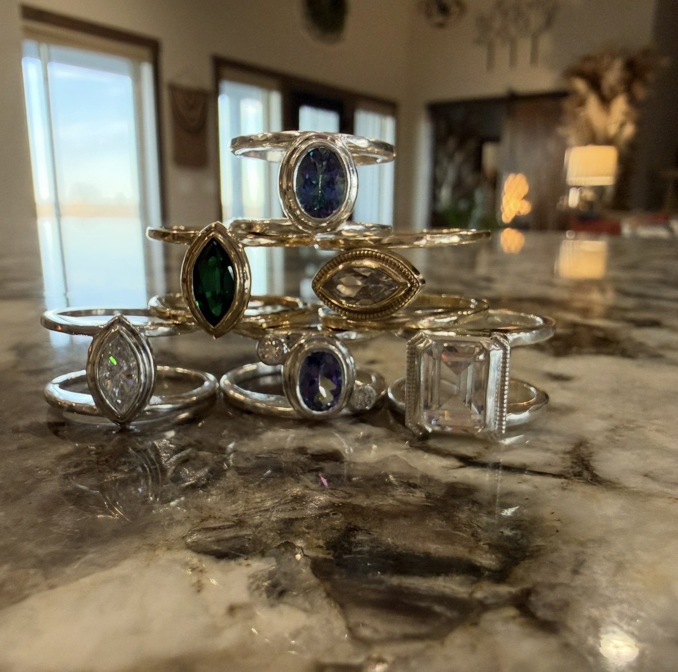 Emerald Cut (Large Stone) Smart Ring Jacket – Crescent Collection – Image 5