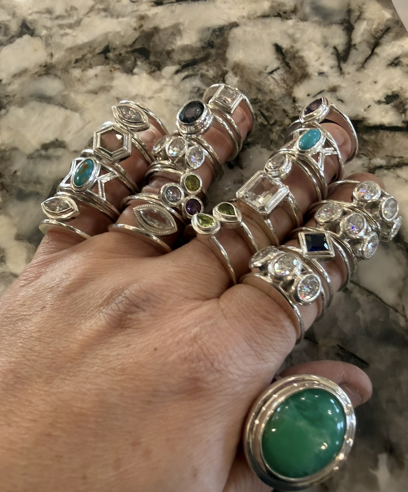 3 Stone Birthstone Smart Ring Jacket – Image 5