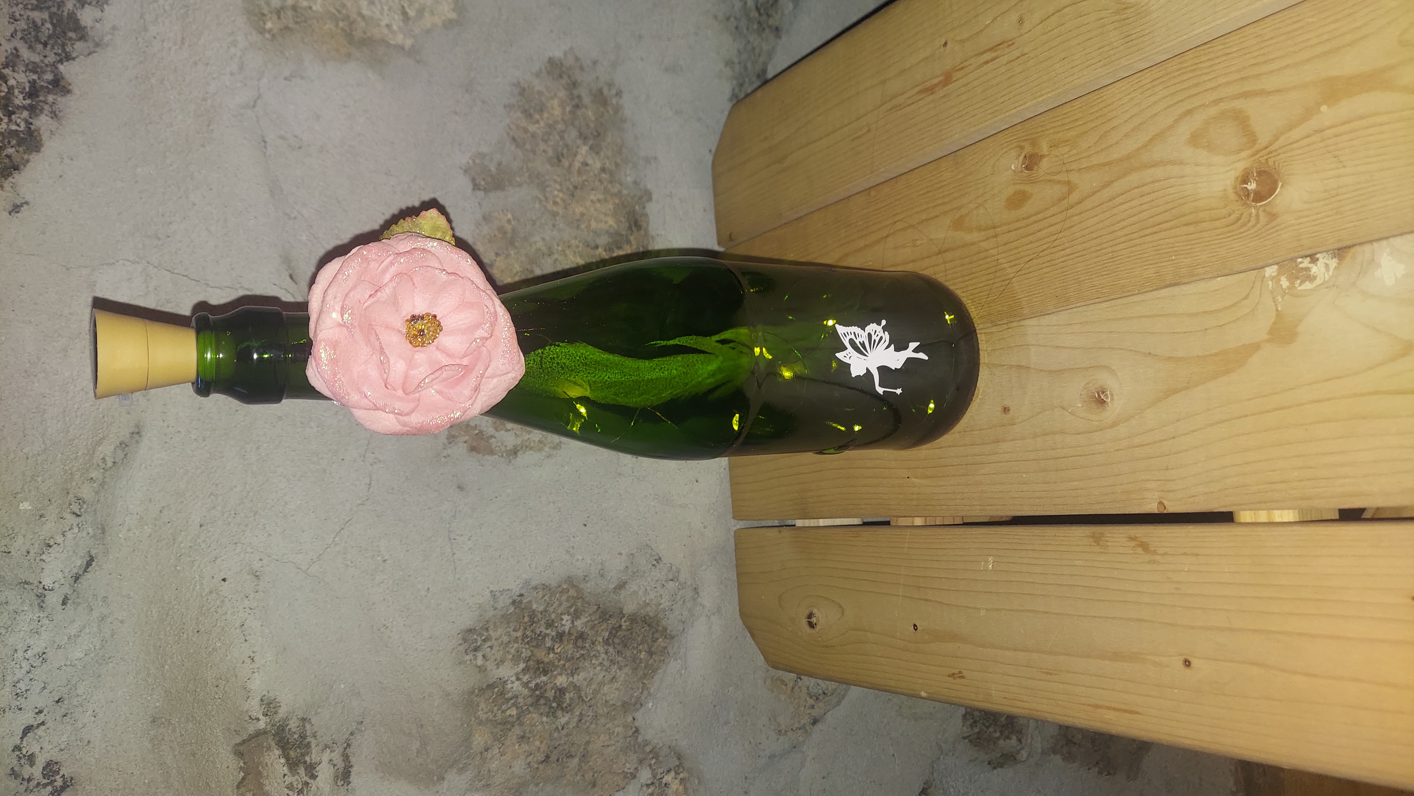 Green Pink Martinelli Fairy Jar – Image 1