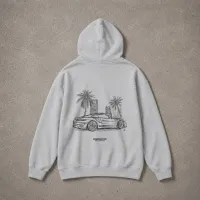 Palm Run Grey Hoodie – Image 1