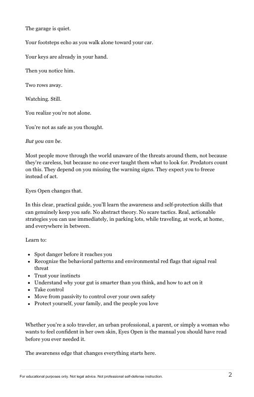 Eyes Open: A Blueprint For Staying Aware, Avoiding Danger, and Protecting Yourself – Image 2